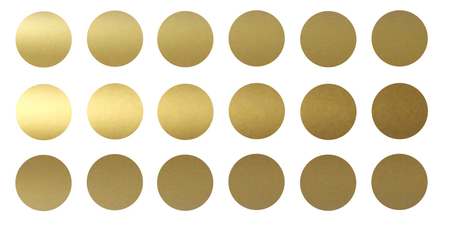 Metallic Gold Vinyl Wall Circle Polka Dot Decals