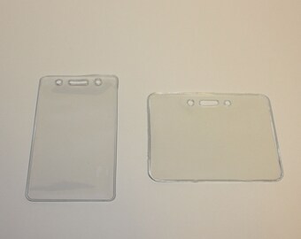 ID Badge Holder Plastic Holder Clear Vinyl