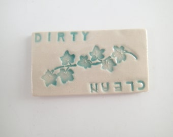 Dirty or Clean dishwasher magnet - Stocking Stuffer - Gag Gift - Ceramic Dishwasher Magnet - kitchen magnet - non-scratching magnet