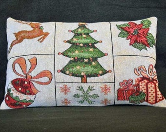 Christmas Pillow Tapestry With Christmas Images Christmas Decor