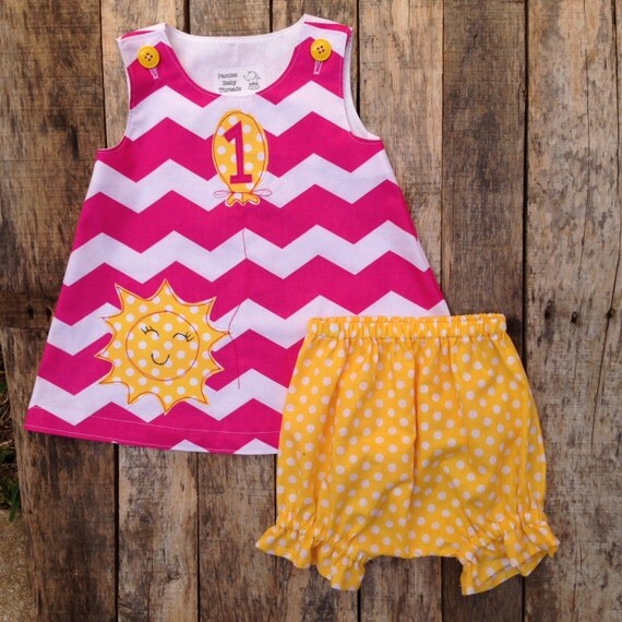 You are My Sunshine First Birthday Dress and Bloomers