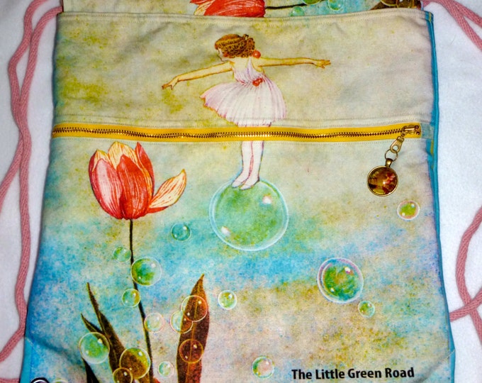 Little Green Road to Fairyland, 1922, Children's Book Art Backpack/tote Custom Print made to order