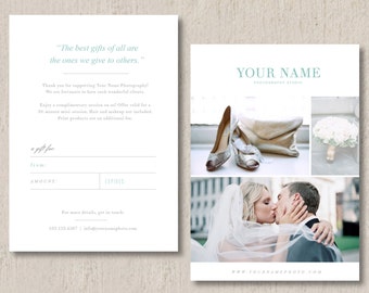 SALE! Gift Certificate Template (digital Photoshop files) - Photographer Gift Card - INSTANT DOWNLOAD - Design By Bittersweet