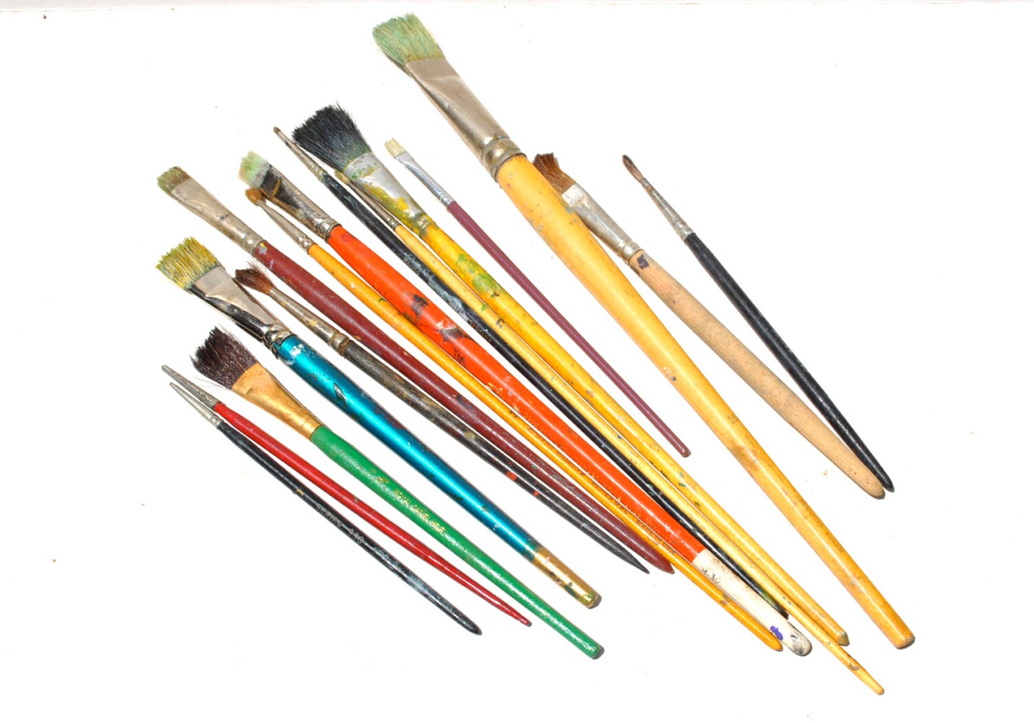 Vintage artist paint brushes oil painter 15 brushes art