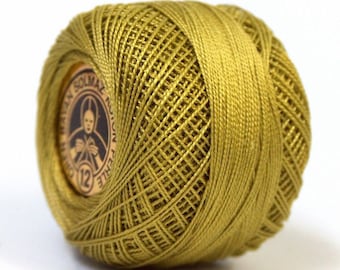 Oren Bayan Cotton Perle 12 #54 28777 Medium Olive Green 100% Mercerized Cotton Embroidery Crochet Tatting Cross Stitch Thread 5gr 65y