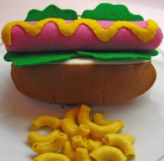 Felt Play Food Hot Dog