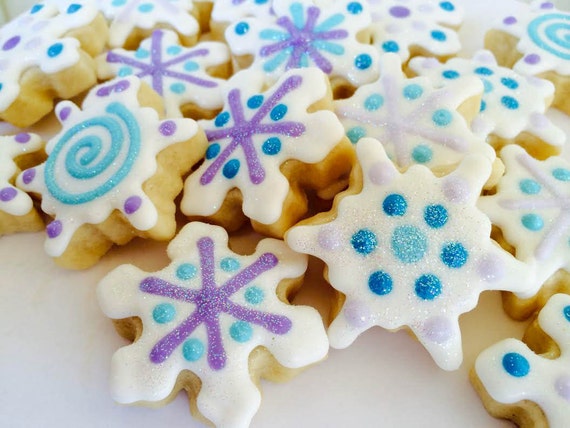 Snowflakes Mini Sugar Cookies- 2 Dozen Il_570xn