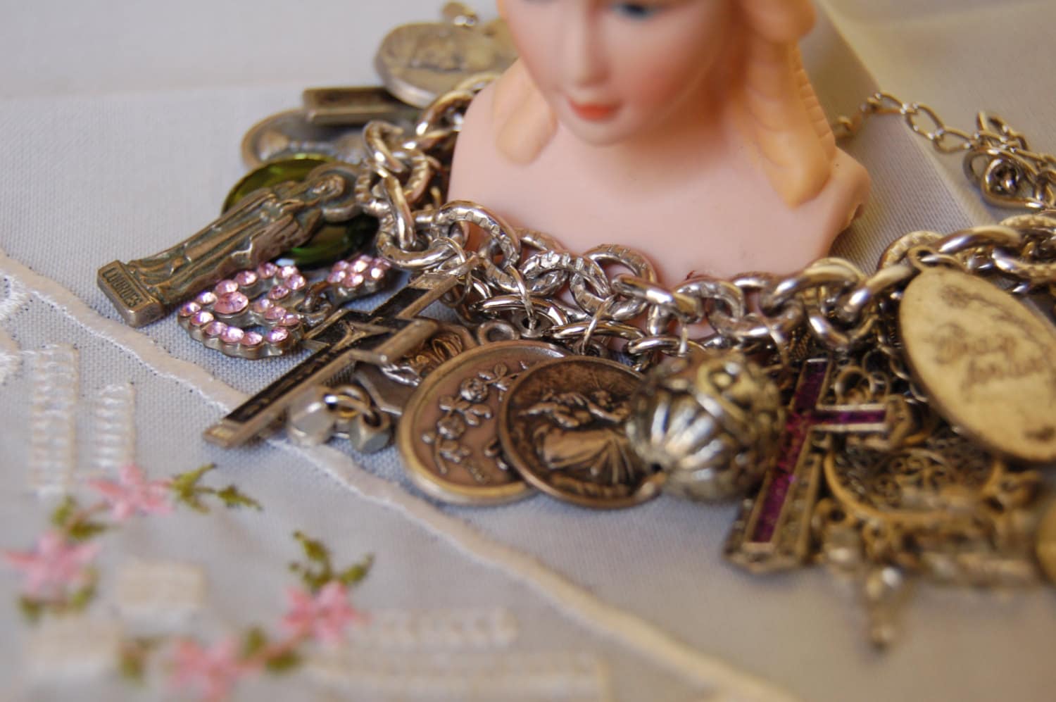 Prayer Bracelet full of unique & vintage Chrisian by Fairyfiligree