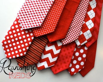 Little and Big Guy Necktie Tie - Ravishing REDS Collection - (Newborn-Adult) - Baby Boy Toddler Teen Man - (Made to Order)- Valentine's Day