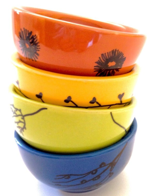 Ramekin dishes botanic by MountainsandWillows on Etsy