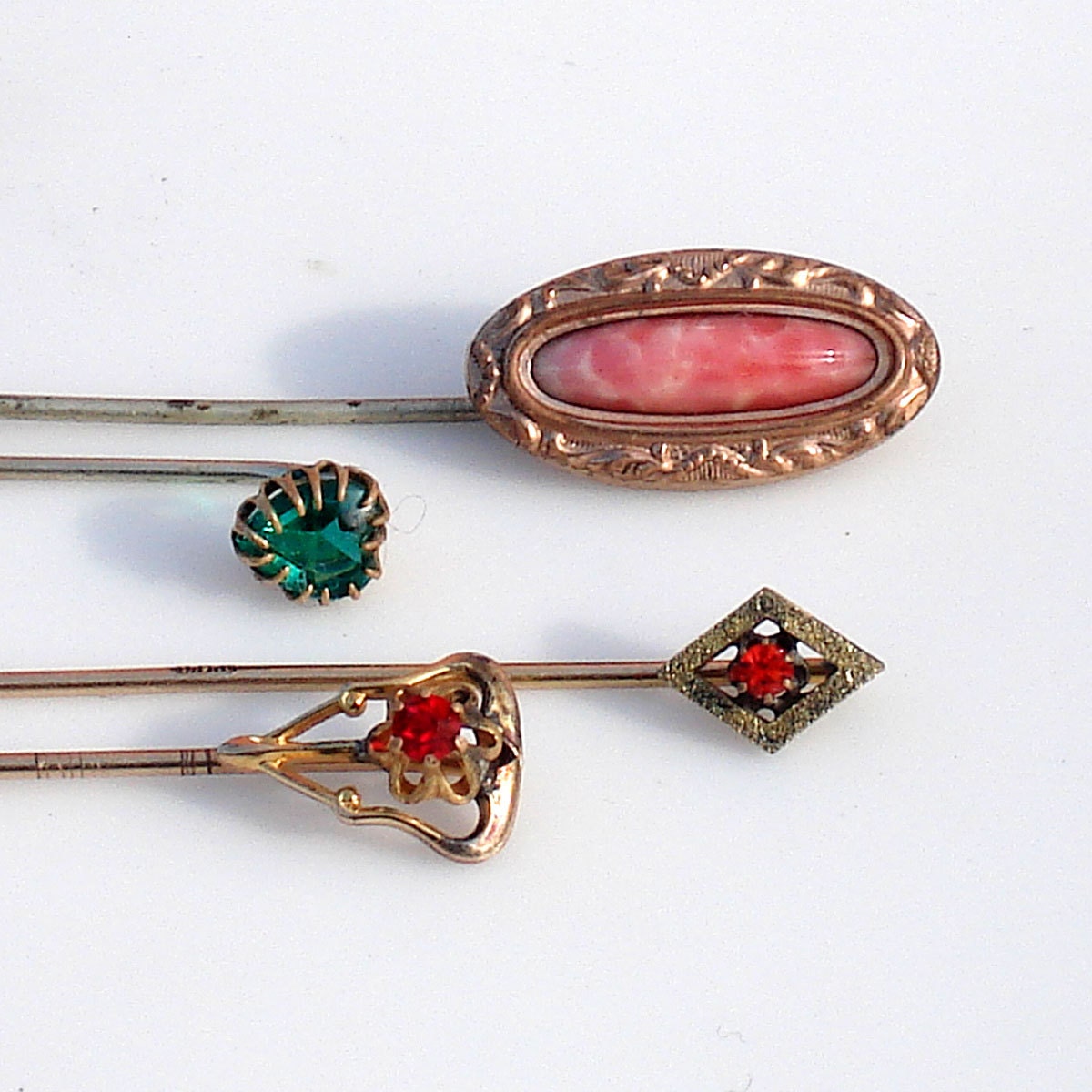 Antique Collection of Gold Stick Pins-Set of 4