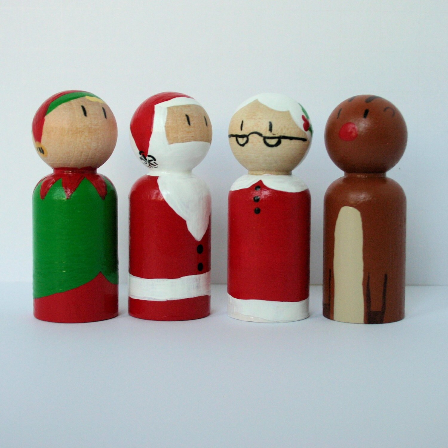 Winter Holiday Friends Santa Peg People by DesignsByJessika