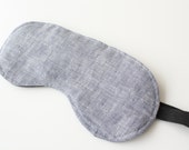 Blue Chambray Sleep Mask - Eye Mask - Travel Accessory - Mens gift - Womans gift