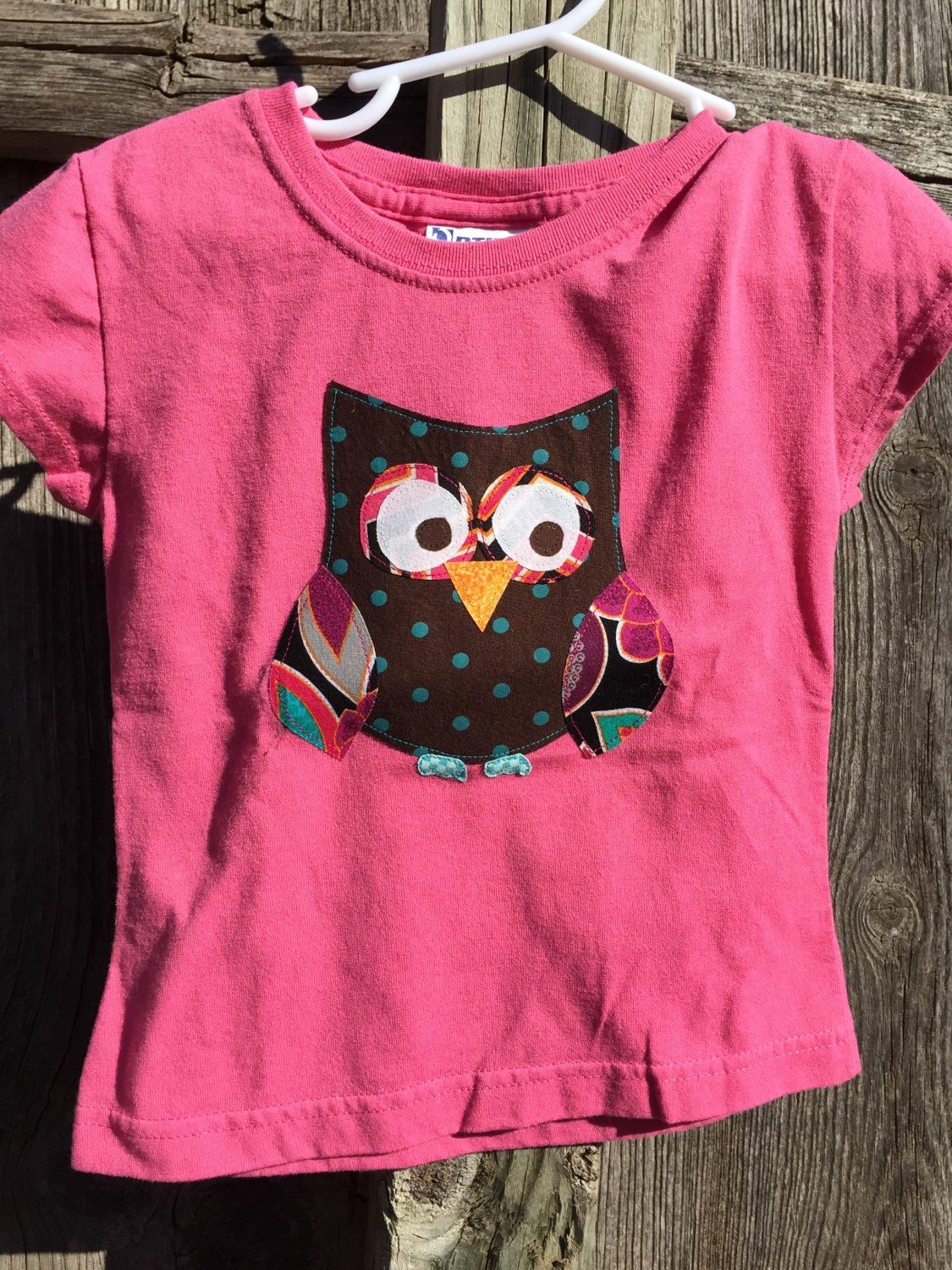 SALE Girl's Pink Owl Shirt Size 4 by SwankyPankyDesigns on Etsy