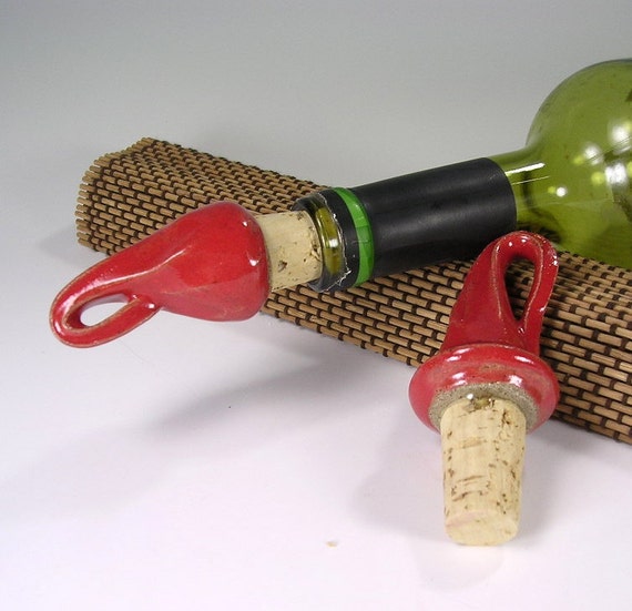 Ceramic wine bottle stoppers 2 ceramic wine stoppers pottery