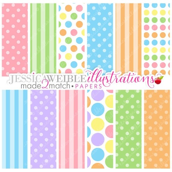 Pastel Chatter Birds Cute Digital Papers Backgrounds for Invitations, Card Design, Scrapbooking, and Web Design Il_570xn