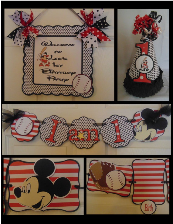 Mickey Mouse Baseball 1st Birthday Petite Party Package Il_570xn