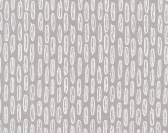 Organic Cotton Fabric - Cloud9 Fabrics Yoyogi Park - Feather Leaf Gray