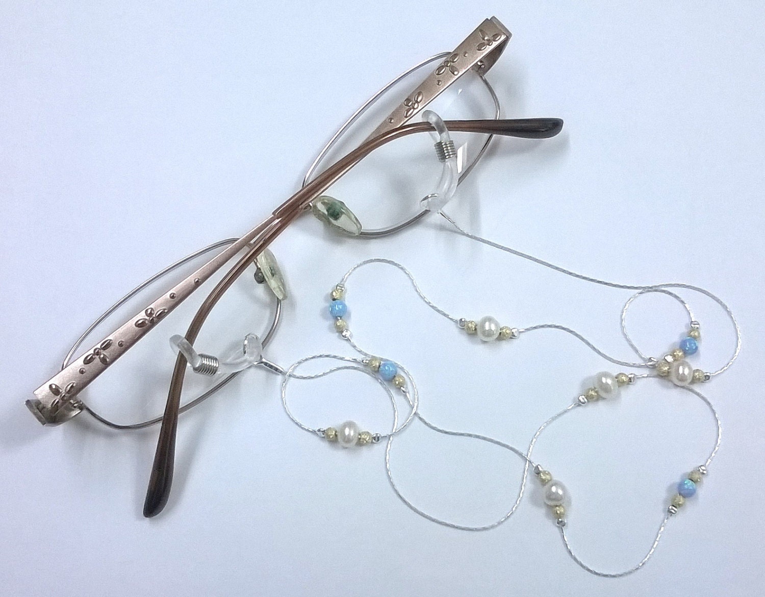 3 pcs EYEGLASS HOLDER Necklace Sterling Silver 925 Chain Gold