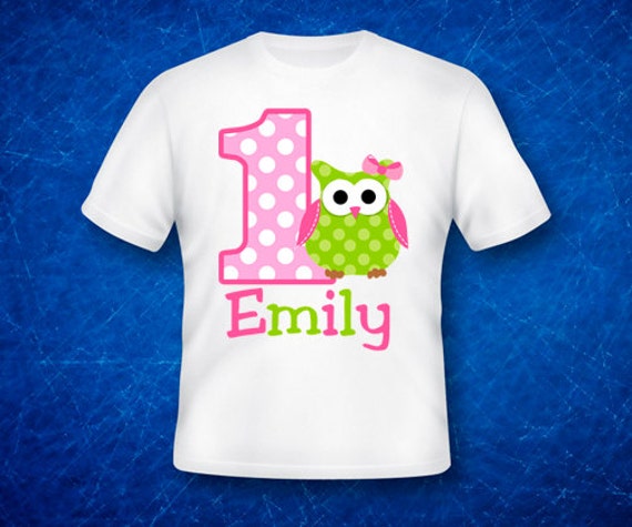 Personalized Owl TShirt or Bodysuit Owl 1st Birthday Shirt ANY Birthday NUMBER AVAILABLE Boy or Girl Il_570xn