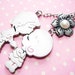 Boy and Girl Necklace, Kiss Necklace, Couple Necklace,Valentine Jewelry
