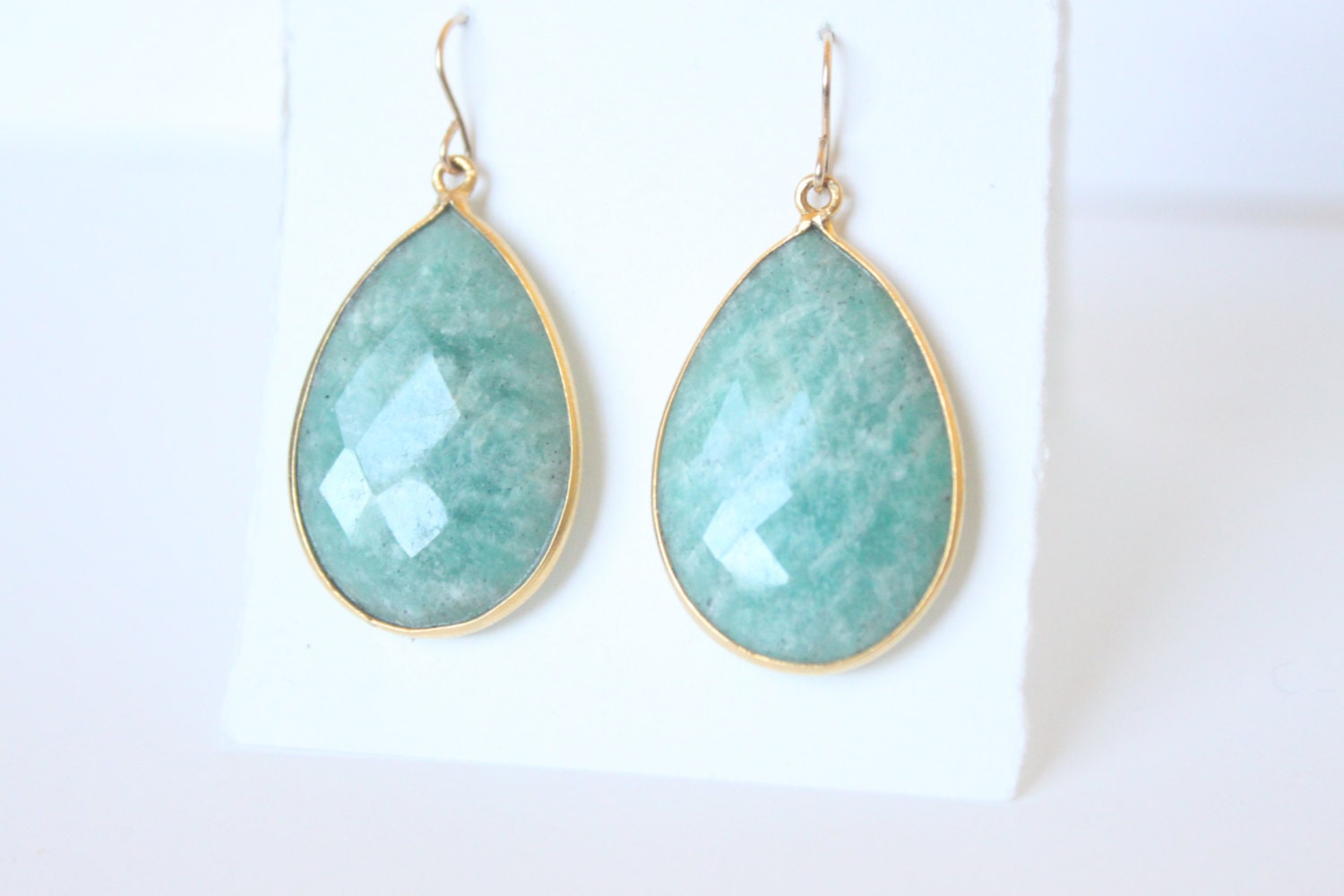Natural Dark Green Amazonite Gold Vermeil by StarfishAndTheSea