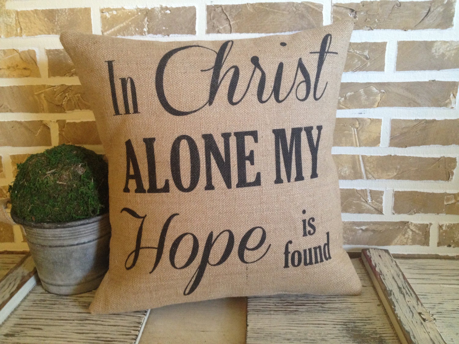 In Christ alone my Hope is found Burlap by SimplyFrenchMarket