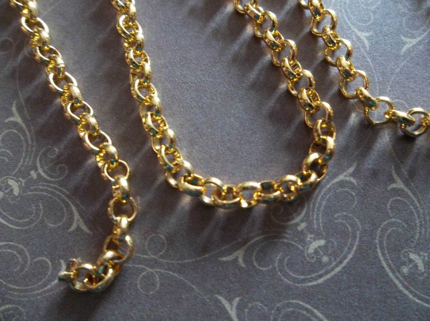 Small Round 3mm Link Gold Rolo Chain Qty 48 inches