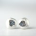 silver post earrings with iridescent glitter, simple posts, tiny earrings, simple silver earrings, pmc fine silver earrings