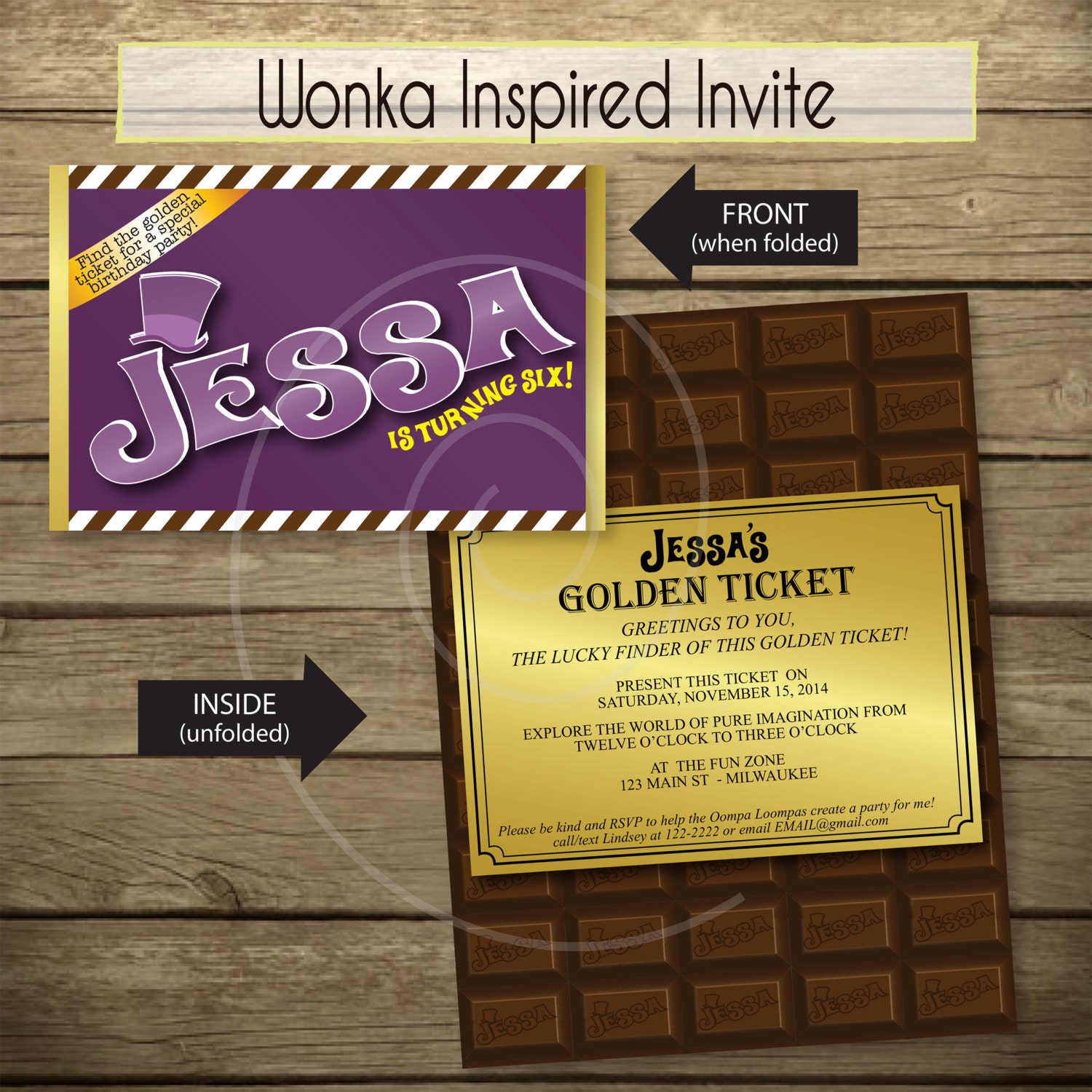 Chocolate Bar Invitations 2