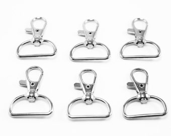 Swivel Hooks for Lanyards - 25 mm - Lanyard Clips - Swivel Clasp - Wholesale Findings - Set of 6 or 12