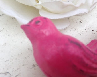 Drawer Pulls / Drawer Knobs / bird knobs, Shabby Chic Knobs / Set of 2 knobs