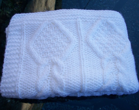 PDF Baby Blanket KNITTING PATTERN hand knitting Cable and