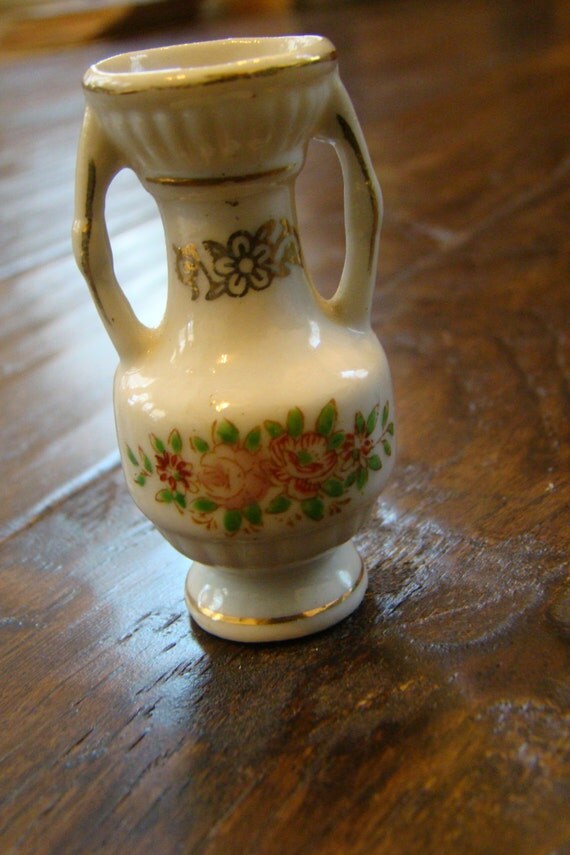 Vintage Miniature Occupied Japan Vase with Floral Details