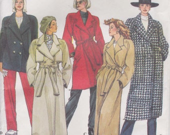 Trench Coat Pattern Lined Coat in 3 Lengths Size 6 - 10 Uncut ...