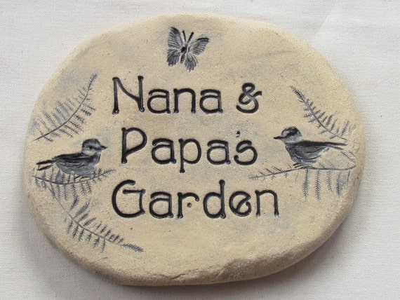 Nana and Papa’s Garden sign Stone-like Outdoor Welcome