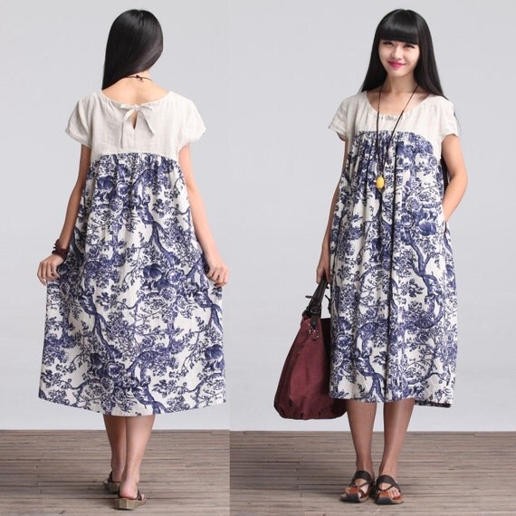 Loose Fitting Maxi Dress Summer Dress Linen Sundress for