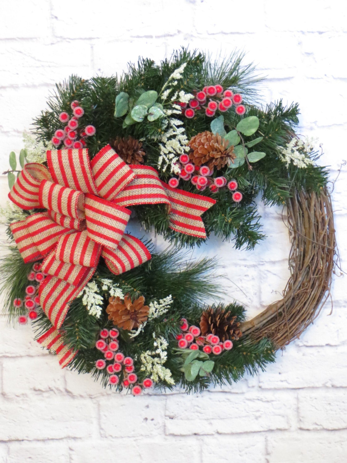 Christmas Wreath, Holiday Wreath, Christmas Grapevine, Holiday Decor