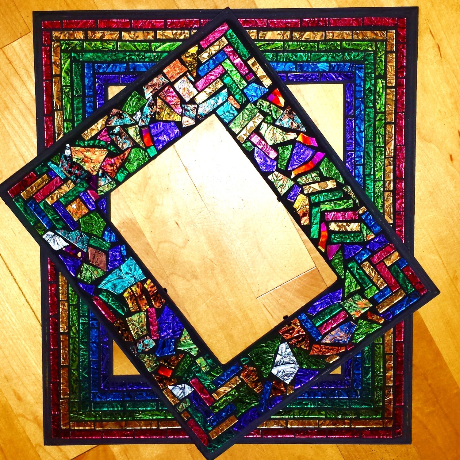 CUSTOM MOSAIC Picture Frames in Multicolored Van Gogh Stained