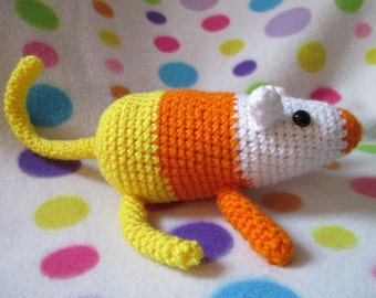 Crochet science rat, inspired by Adventure Time