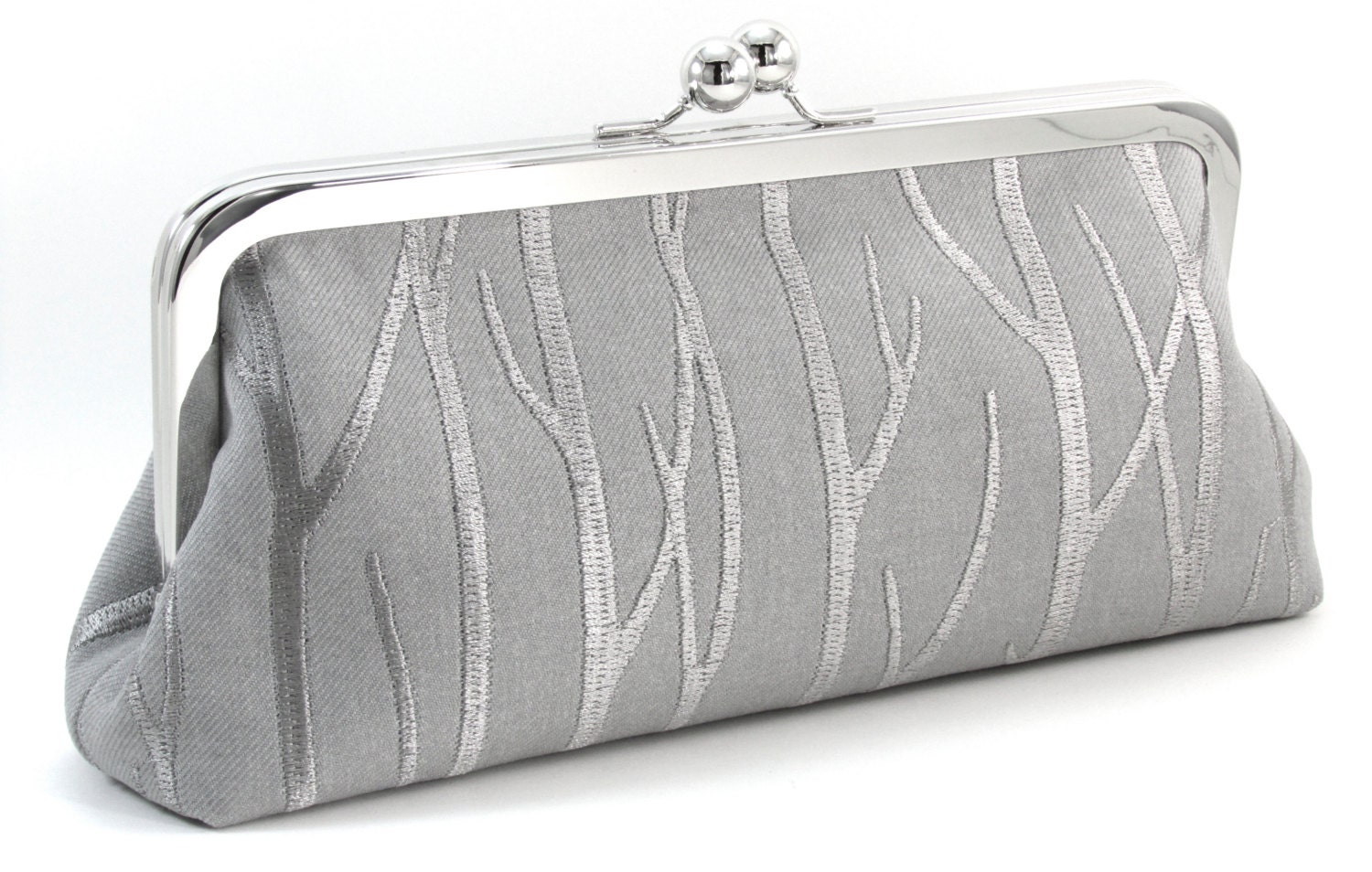 silver designer evening bag