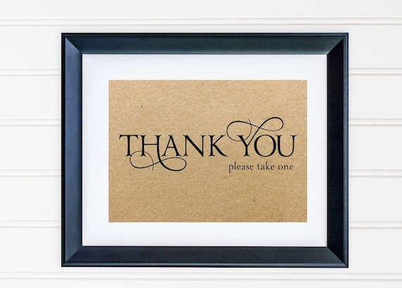 Thank You Please Take One Sign Party Sign Wedding By Idotags