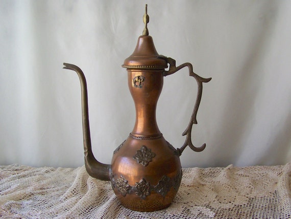 Antique Turkish Copper Teapot Handcrafted By Cynthiasattic On Etsy 9245