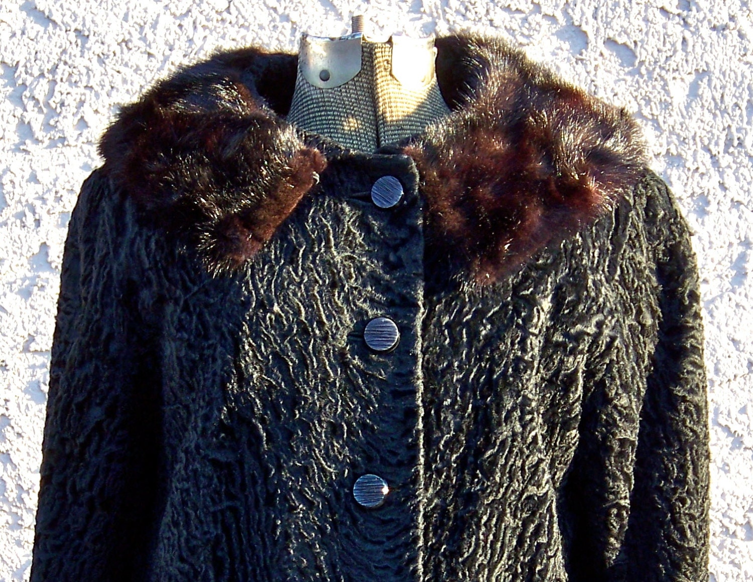 Vintage Persian Lamb Jacket Mink Collar Genuine by CynthiasAttic