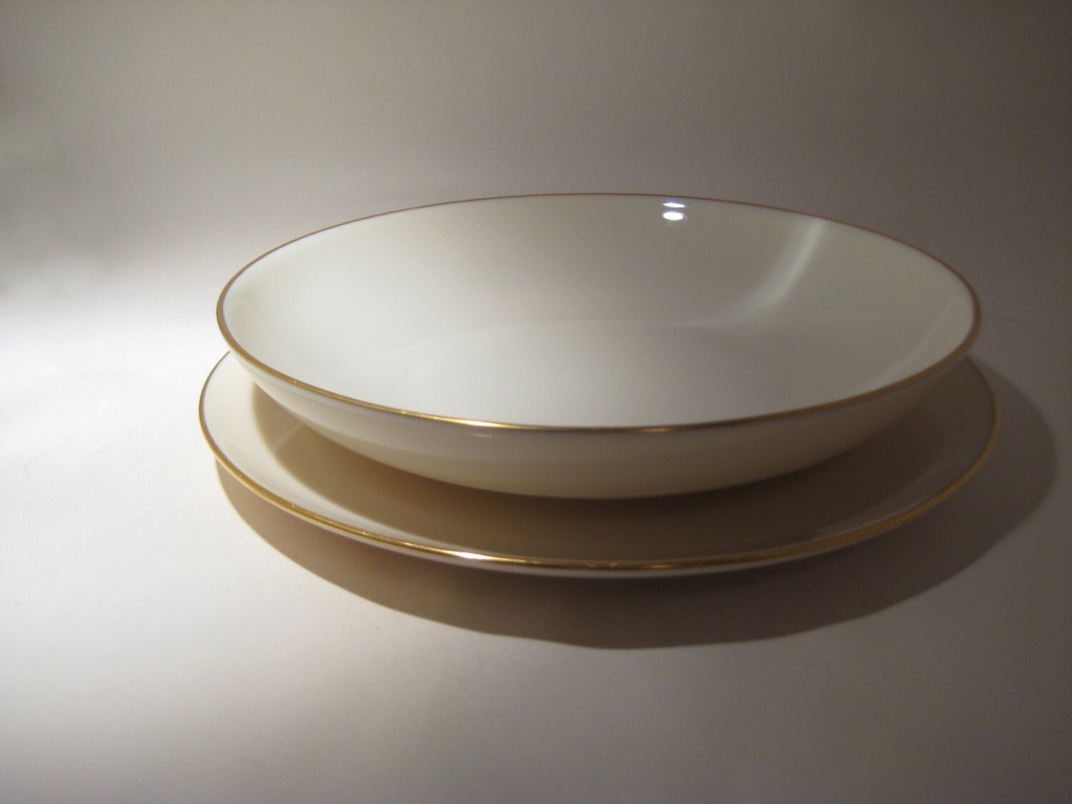Lenox Gold Rimmed Olympia Plates and Bowl 4 Pieces