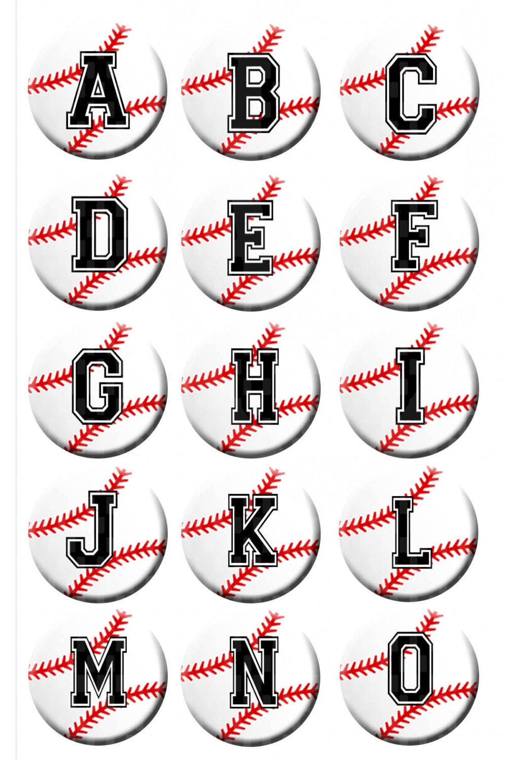 Instant Download Baseball Alphabet 1 inch by MamaMiaDesign