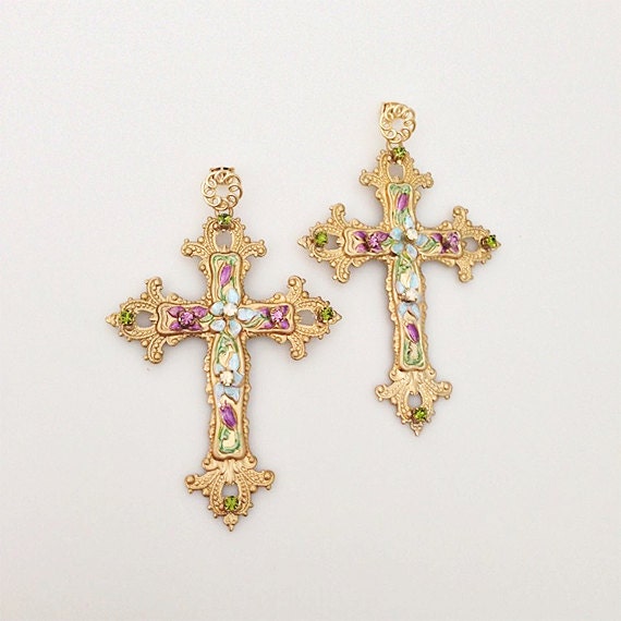 Italian Designer Inspired Earrings Large Ornate Gold