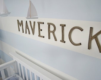 8 INCH Rope Letters Custom Upcycled Rope Nautical Decor Great For Nursery or Weddings