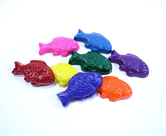 Items similar to Fish shaped crayons set of 3 by Scribblers Crayons on Etsy