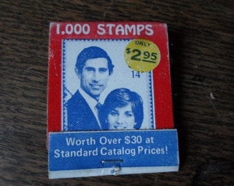 Vintage 1980s to 1990s Princess Diane and Charles Matchbook Collectible Matches NOS